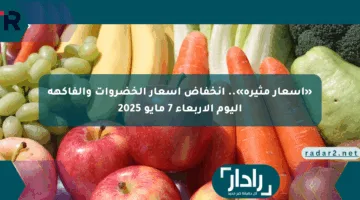 «أسعار مثيرة».. انخفاض أسعار الخضروات والفاكهة اليوم الأربعاء 7 مايو 2025